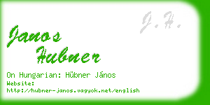 janos hubner business card