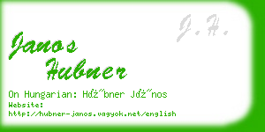 janos hubner business card